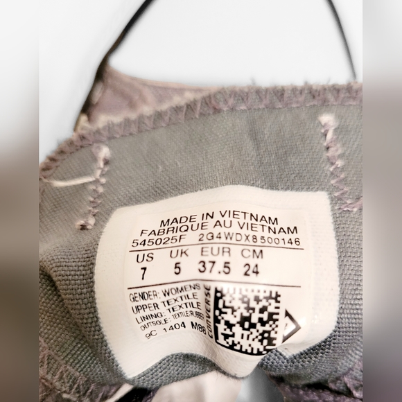 Converse All Star Chuck Taylor 545025F Low Top Gray Sneaker Women's Size 7 Shoes - Picture 9 of 9